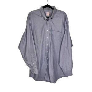 Brooks Brothers 346 Men's Classic Fit Blue Dress Shirt Size 18 Long Sleeve